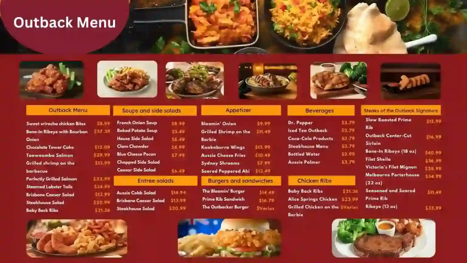 Outback Steakhouse Menu with Prices